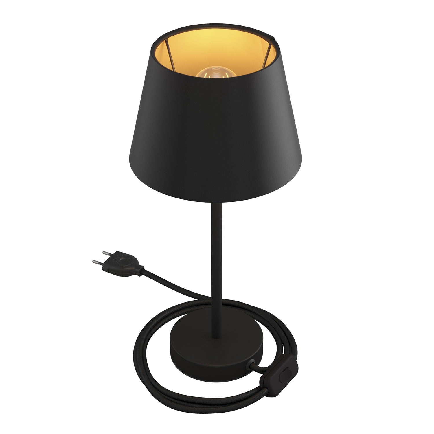 Kovová stolní lampa Alzaluce Impero s textilním stínidlem Ø 200 mm, E27, max 77 W