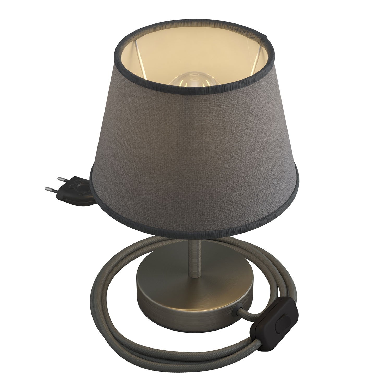 Kovová stolní lampa Alzaluce Impero s textilním stínidlem Ø 200 mm, E27, max 77 W