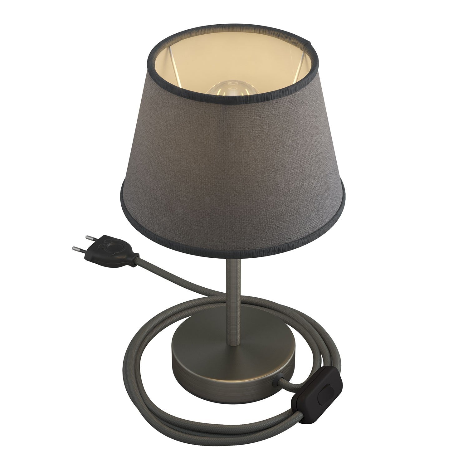 Kovová stolní lampa Alzaluce Impero s textilním stínidlem Ø 200 mm, E27, max 77 W