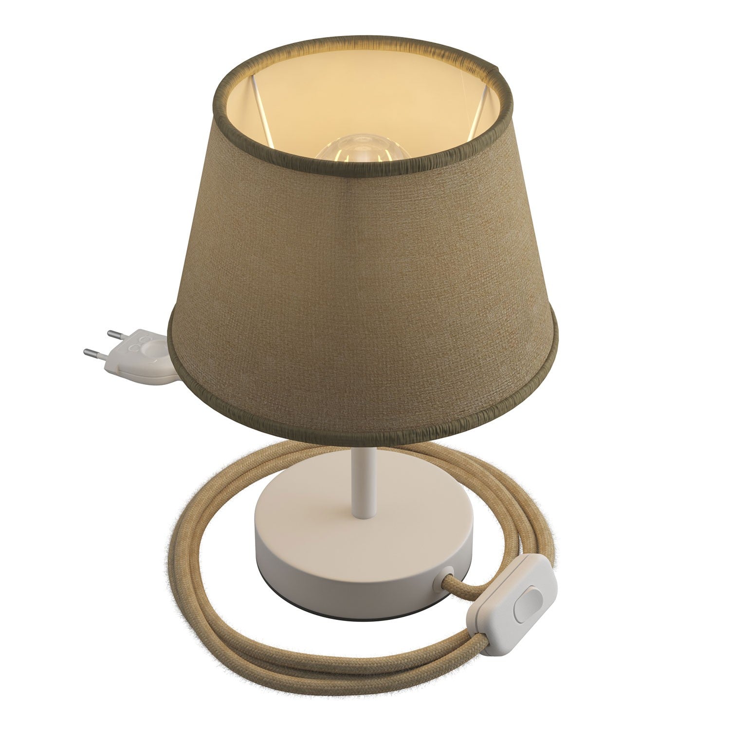 Kovová stolní lampa Alzaluce Impero s textilním stínidlem Ø 200 mm, E27, max 77 W