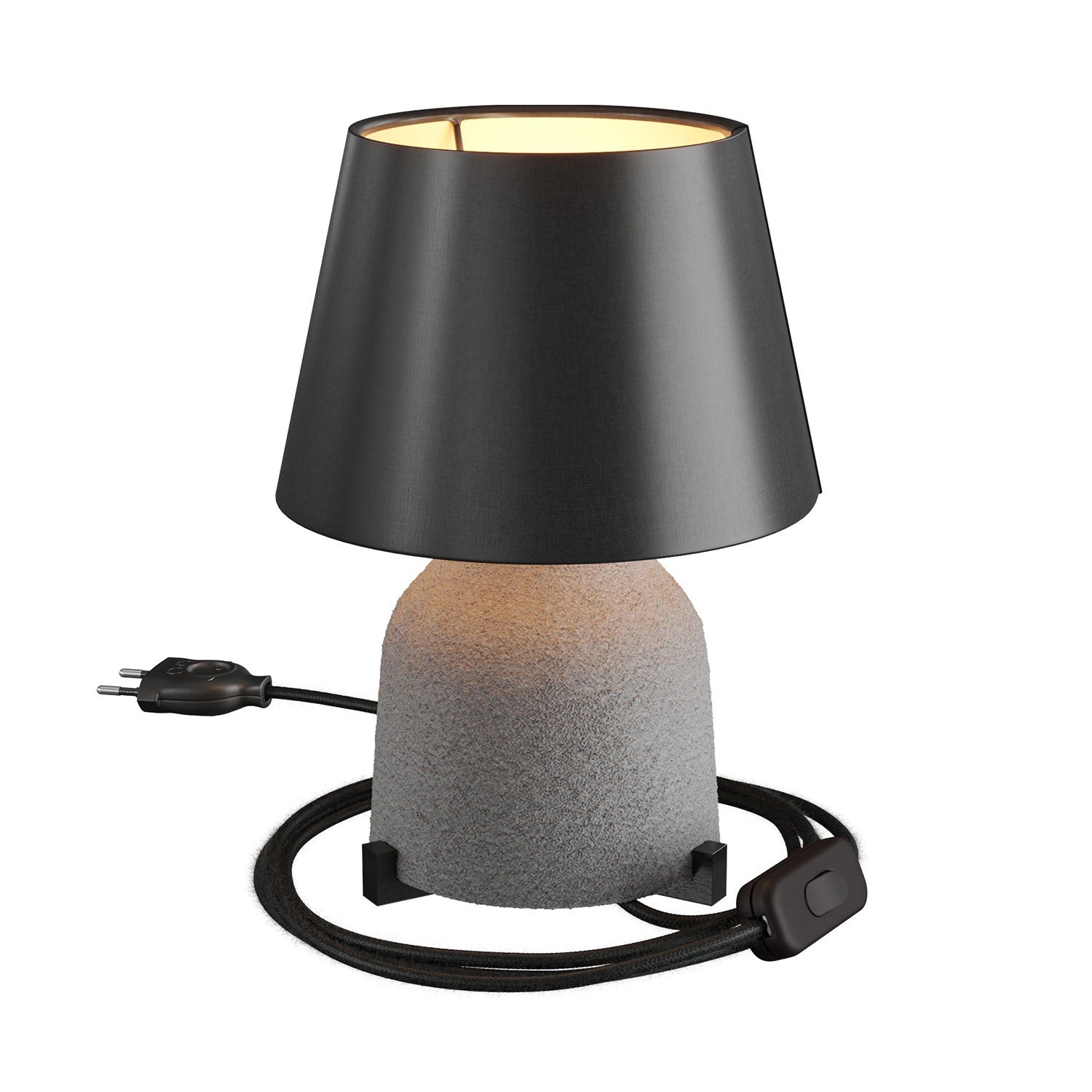Keramická stolní lampa Vaso s textilním kabelem, E27, výška 150 mm