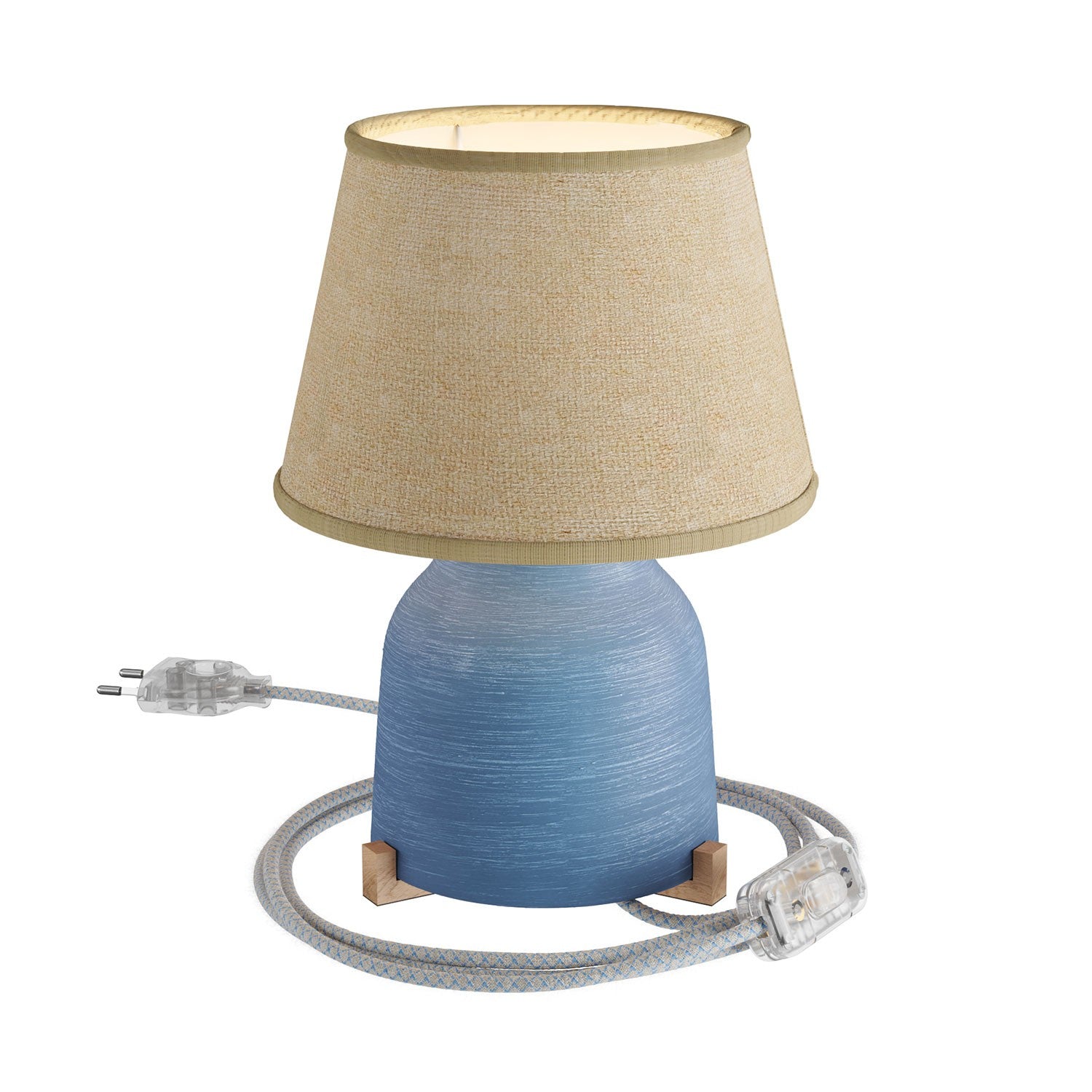 Keramická stolní lampa Vaso s textilním kabelem, E27, výška 150 mm