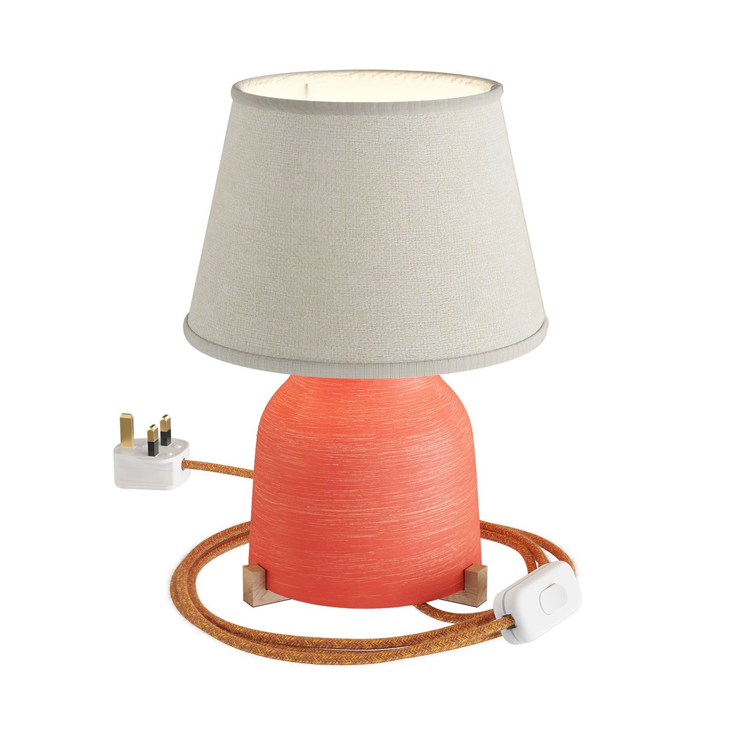 Keramická stolní lampa Vaso s textilním kabelem, E27, výška 150 mm