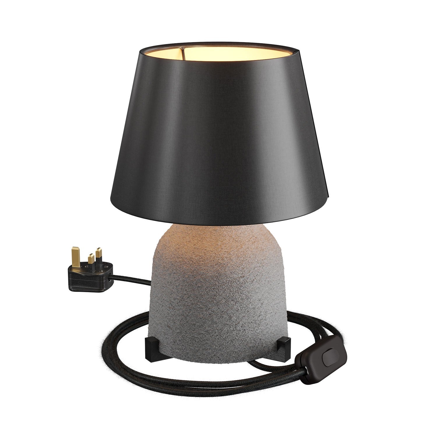 Keramická stolní lampa Vaso s textilním kabelem, E27, výška 150 mm