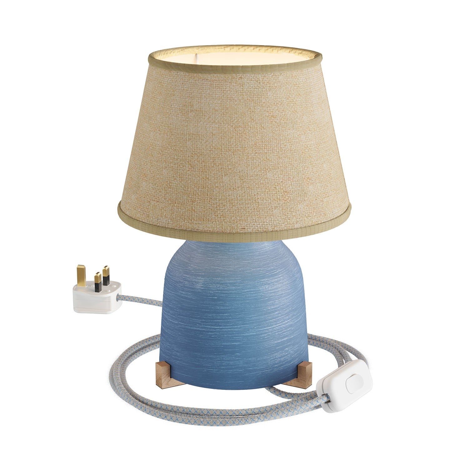 Keramická stolní lampa Vaso s textilním kabelem, E27, výška 150 mm