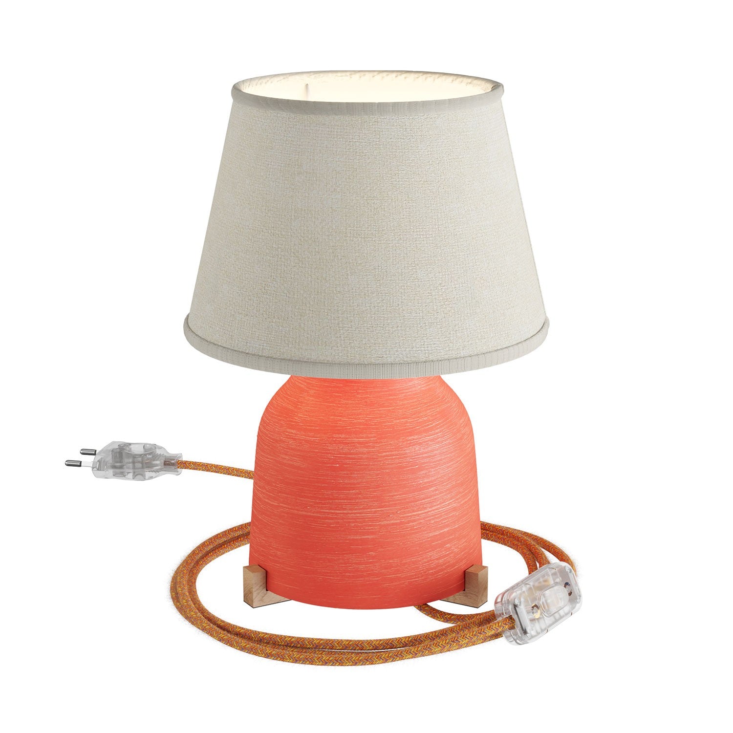 Keramická stolní lampa Vaso s textilním kabelem, E27, výška 150 mm