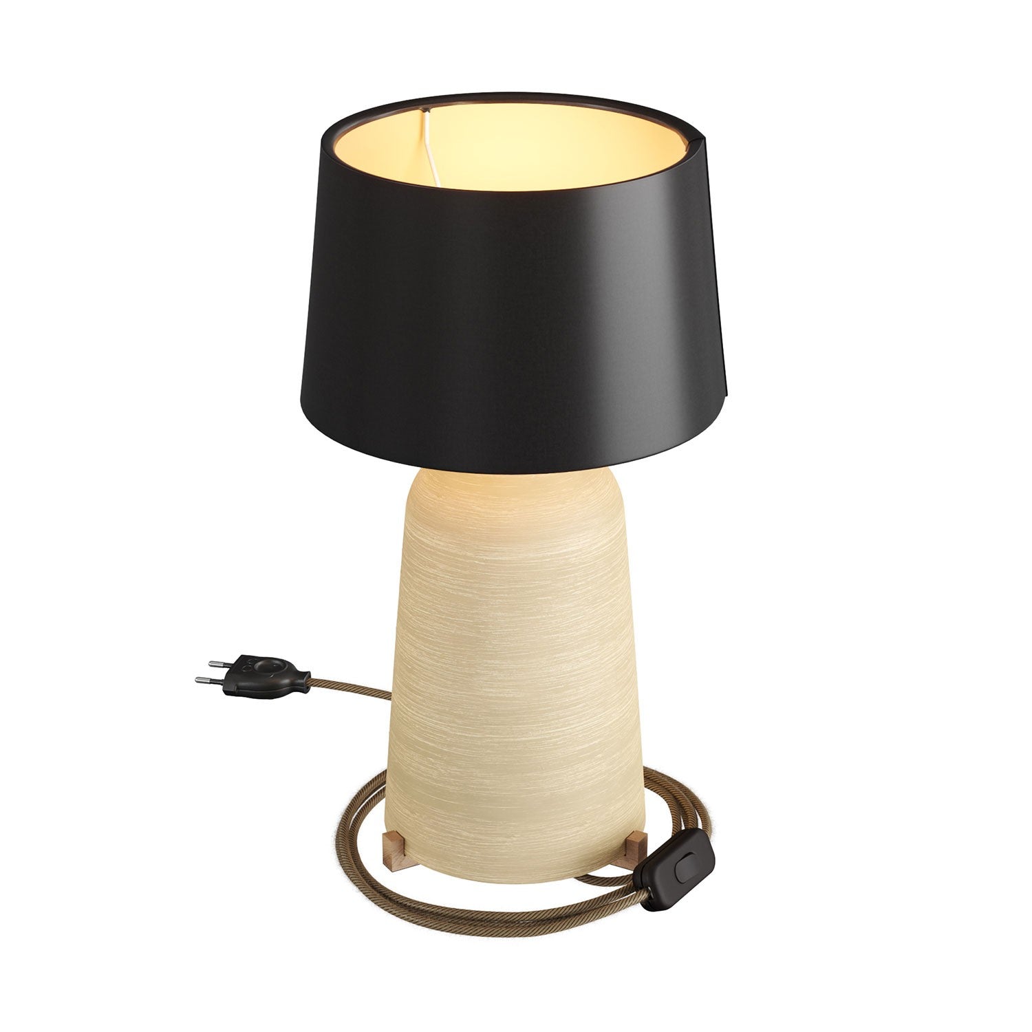 Keramická stolní lampa Bottiglia s textilním stínidlem Athena, E27, 7W, výška 280 mm
