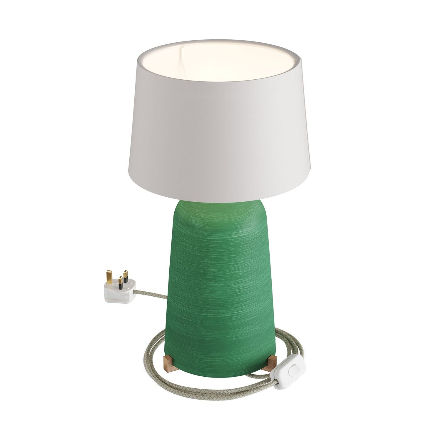 Keramická stolní lampa Bottiglia s textilním stínidlem Athena, E27, 7W, výška 280 mm