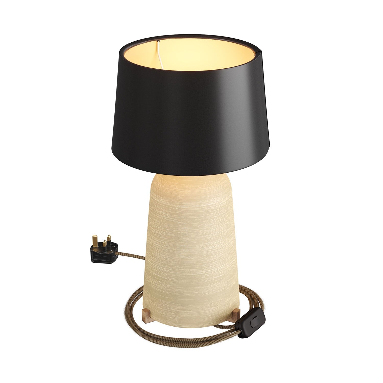 Keramická stolní lampa Bottiglia s textilním stínidlem Athena, E27, 7W, výška 280 mm