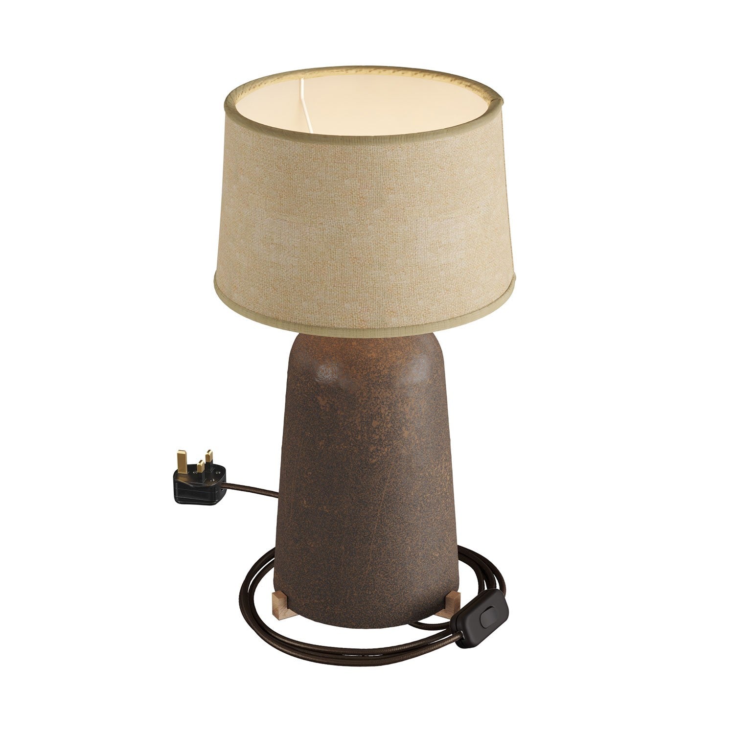 Keramická stolní lampa Bottiglia s textilním stínidlem Athena, E27, 7W, výška 280 mm