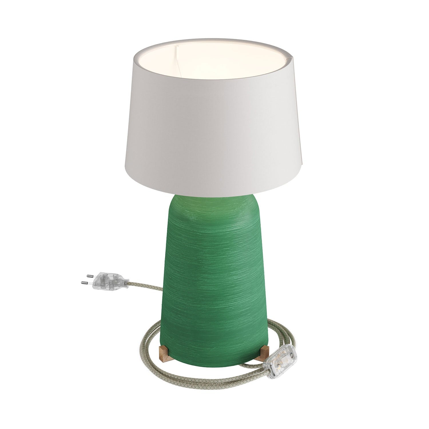 Keramická stolní lampa Bottiglia s textilním stínidlem Athena, E27, 7W, výška 280 mm