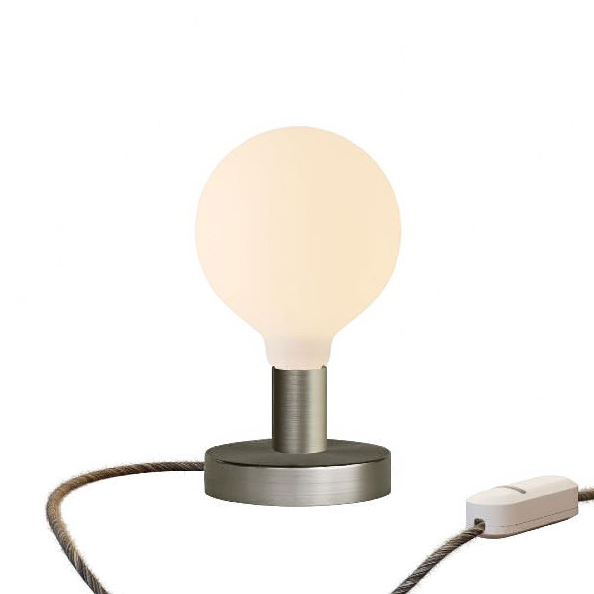 Kovová stolní lampička Glóbus Posaluce, průměr 12 cm, výška 8,5 cm, E27, max 77 W
