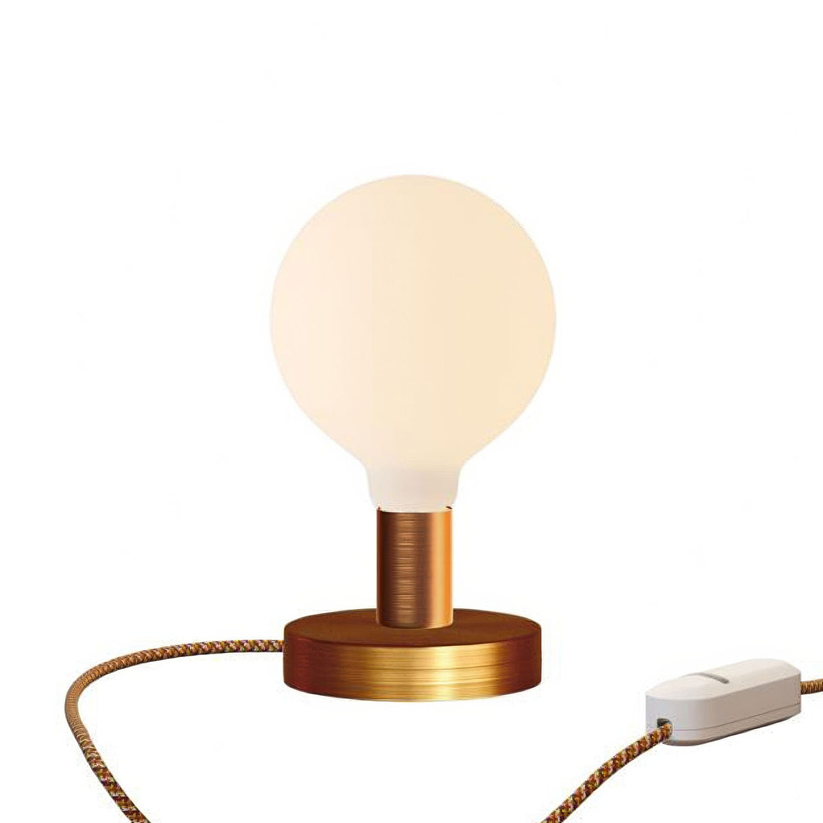 Kovová stolní lampička Glóbus Posaluce, průměr 12 cm, výška 8,5 cm, E27, max 77 W