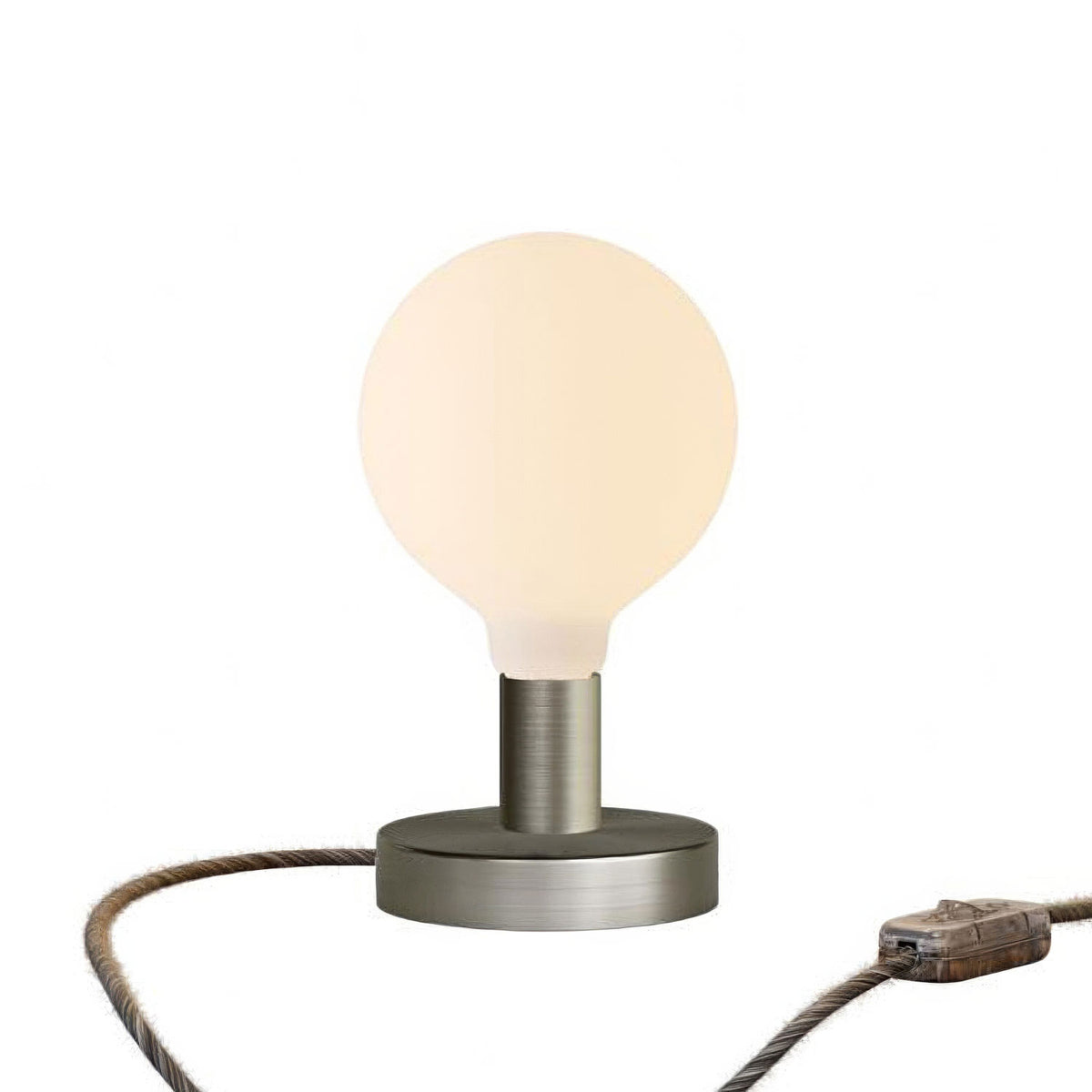 Kovová stolní lampička Glóbus Posaluce, průměr 12 cm, výška 8,5 cm, E27, max 77 W