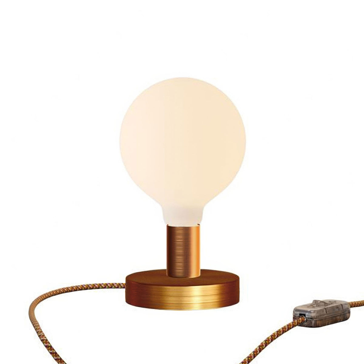 Kovová stolní lampička Glóbus Posaluce, průměr 12 cm, výška 8,5 cm, E27, max 77 W