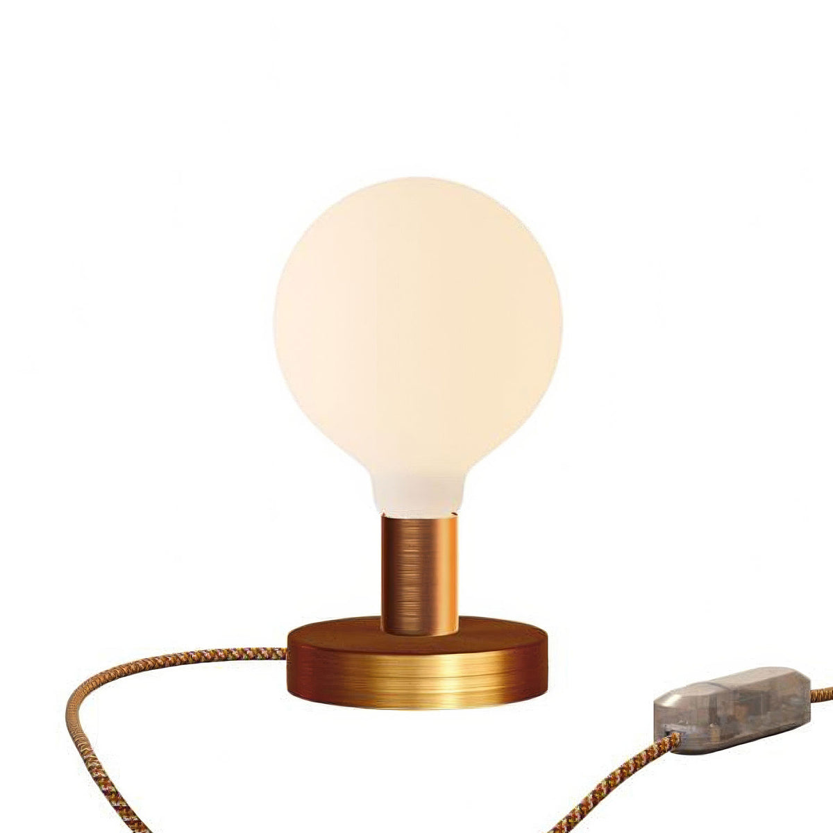 Kovová stolní lampička Glóbus Posaluce, průměr 12 cm, výška 8,5 cm, E27, max 77 W