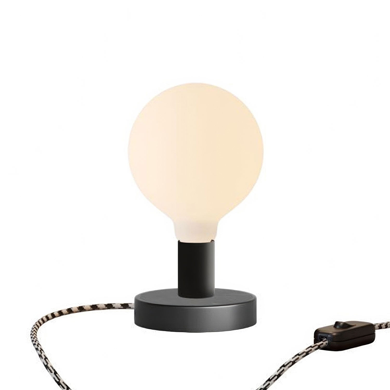 Kovová stolní lampička Glóbus Posaluce, průměr 12 cm, výška 8,5 cm, E27, max 77 W
