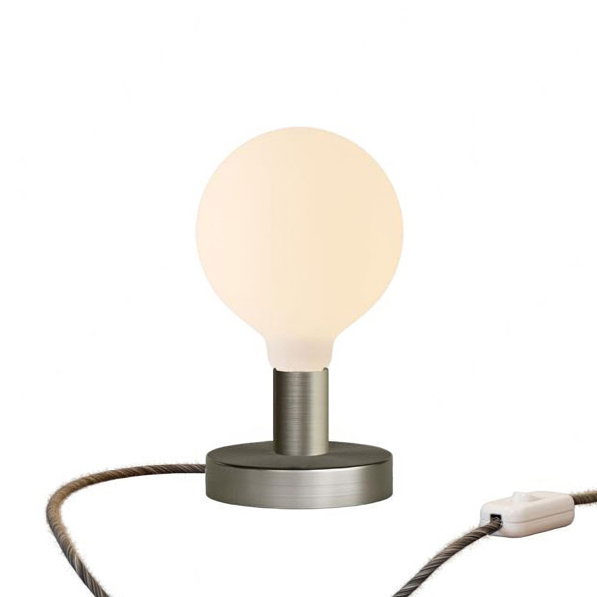 Kovová stolní lampička Glóbus Posaluce, průměr 12 cm, výška 8,5 cm, E27, max 77 W