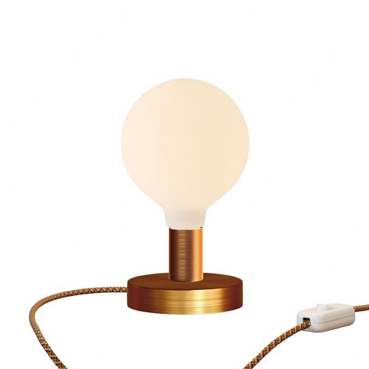 Kovová stolní lampička Glóbus Posaluce, průměr 12 cm, výška 8,5 cm, E27, max 77 W