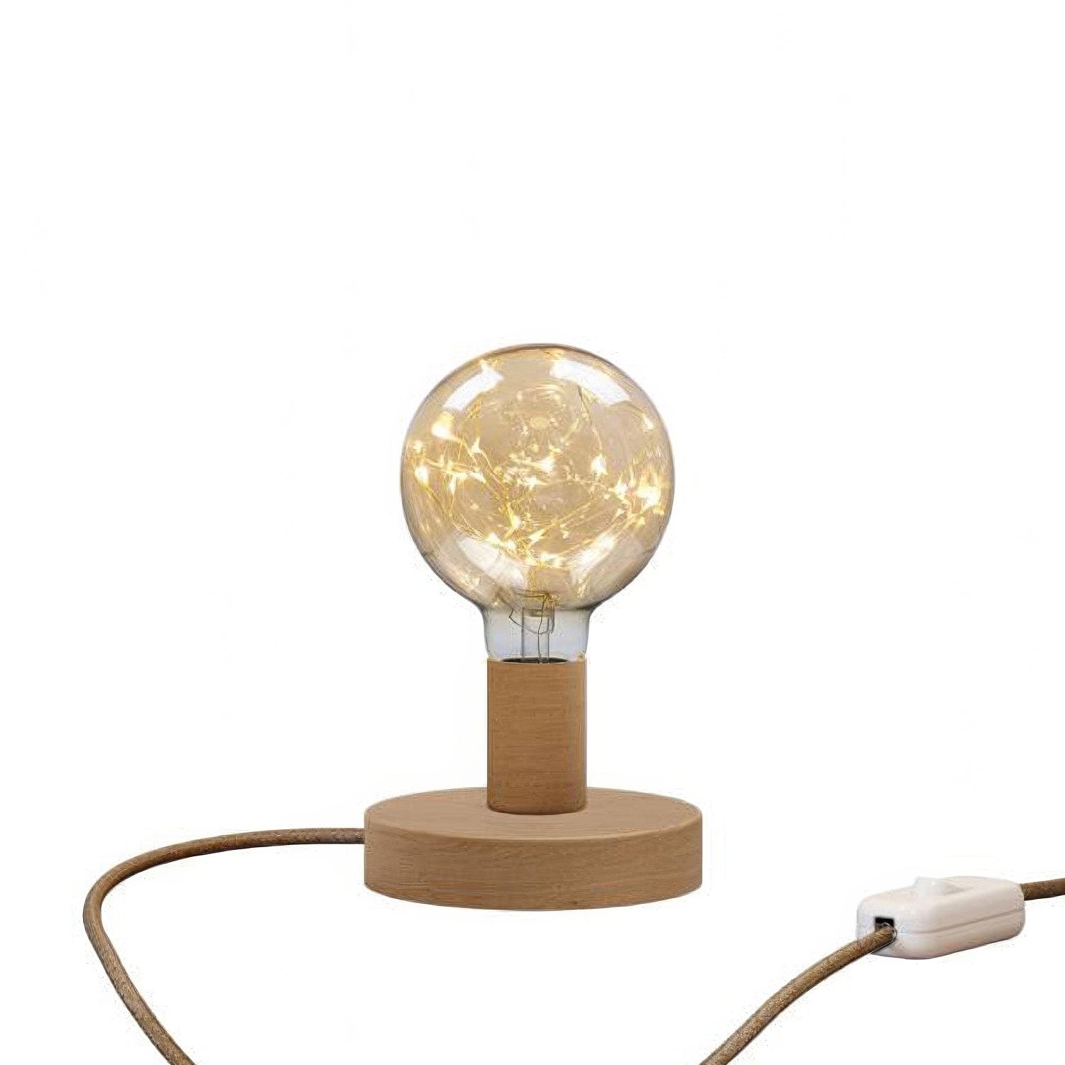 Dřevěná stolní lampa Posaluce Milleluci s průměrem 12 cm a výkonem max 70 W