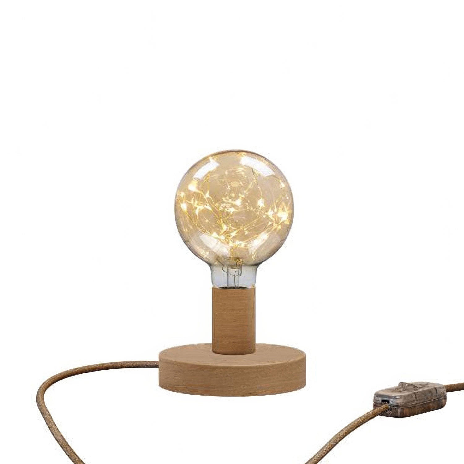 Dřevěná stolní lampa Posaluce Milleluci s průměrem 12 cm a výkonem max 70 W