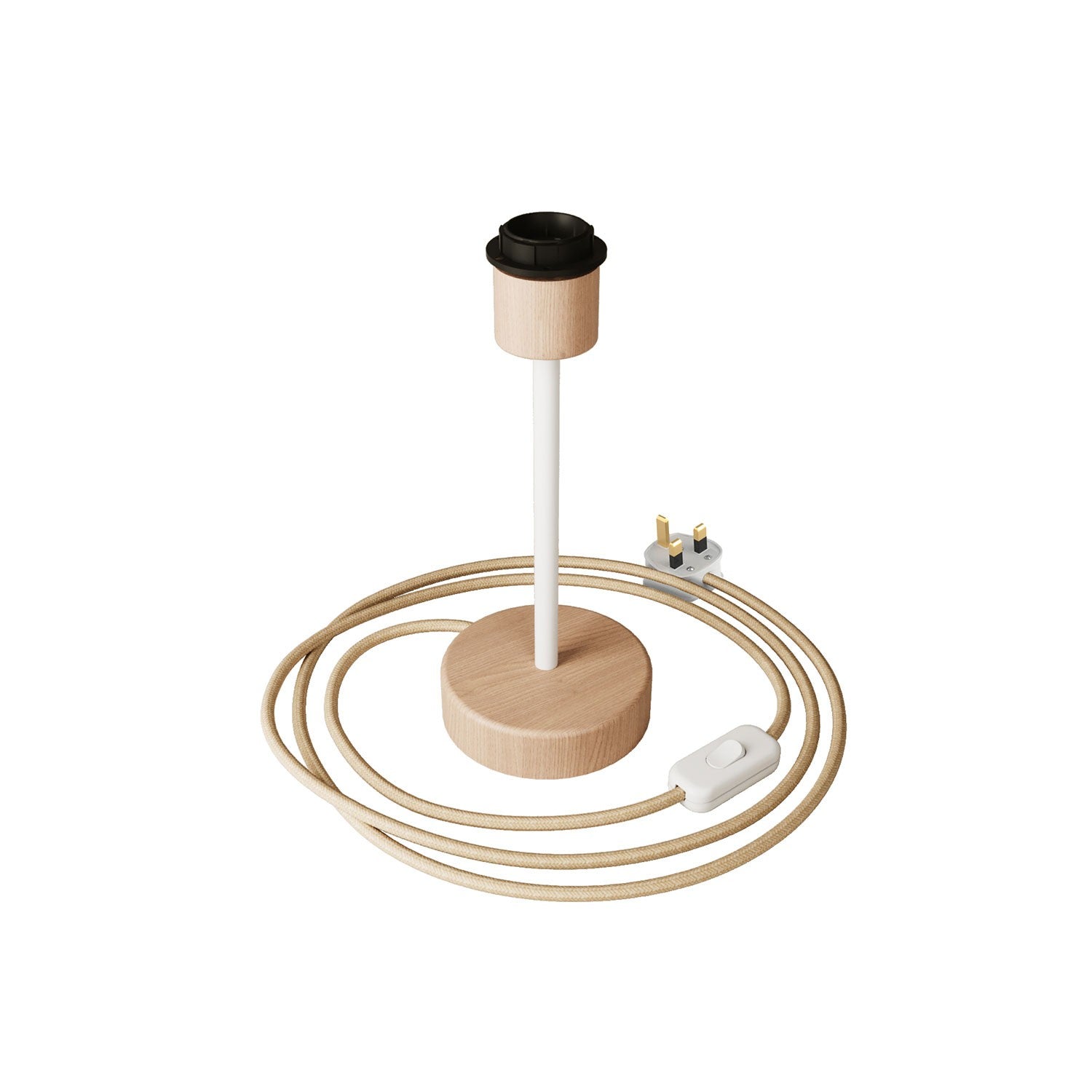 Dřevěná stolní lampa Alzaluce Wood s objímkou E27 a výškou 20 cm