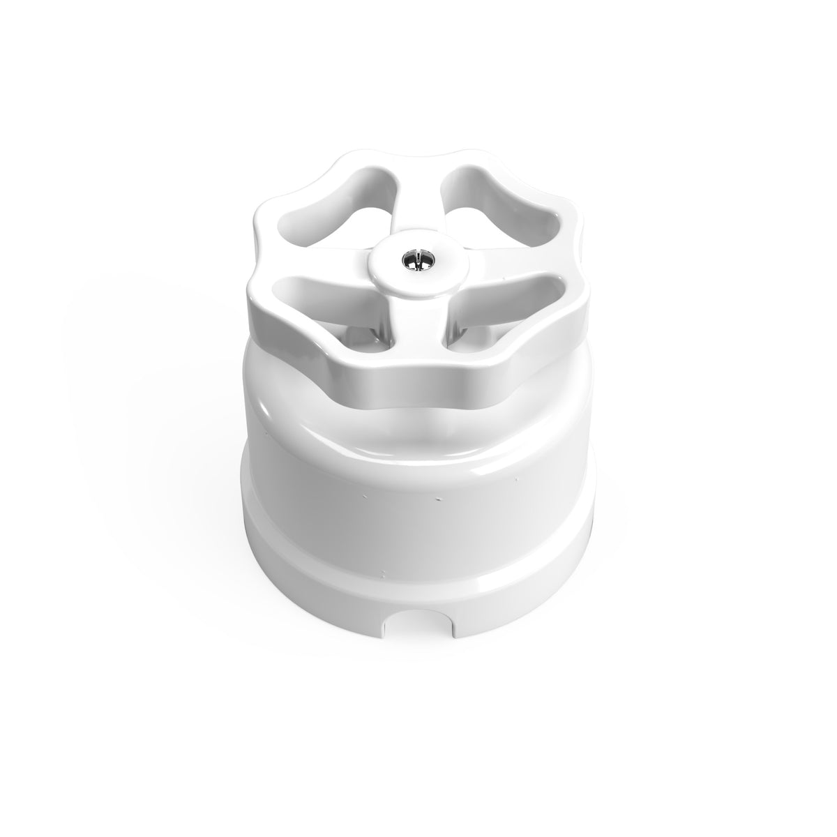Bílý porcelánový spínač/přepínač 10AX250V, Ø 66,5 mm