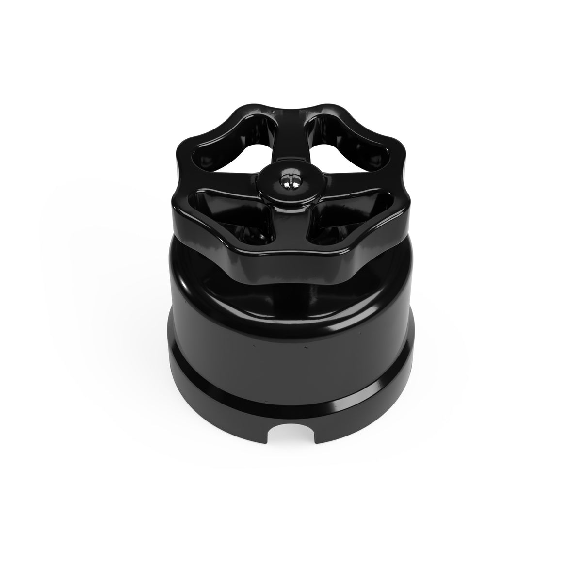 Černý porcelánový spínač s knoflíkem 10AX250V, Ø 66,5 mm