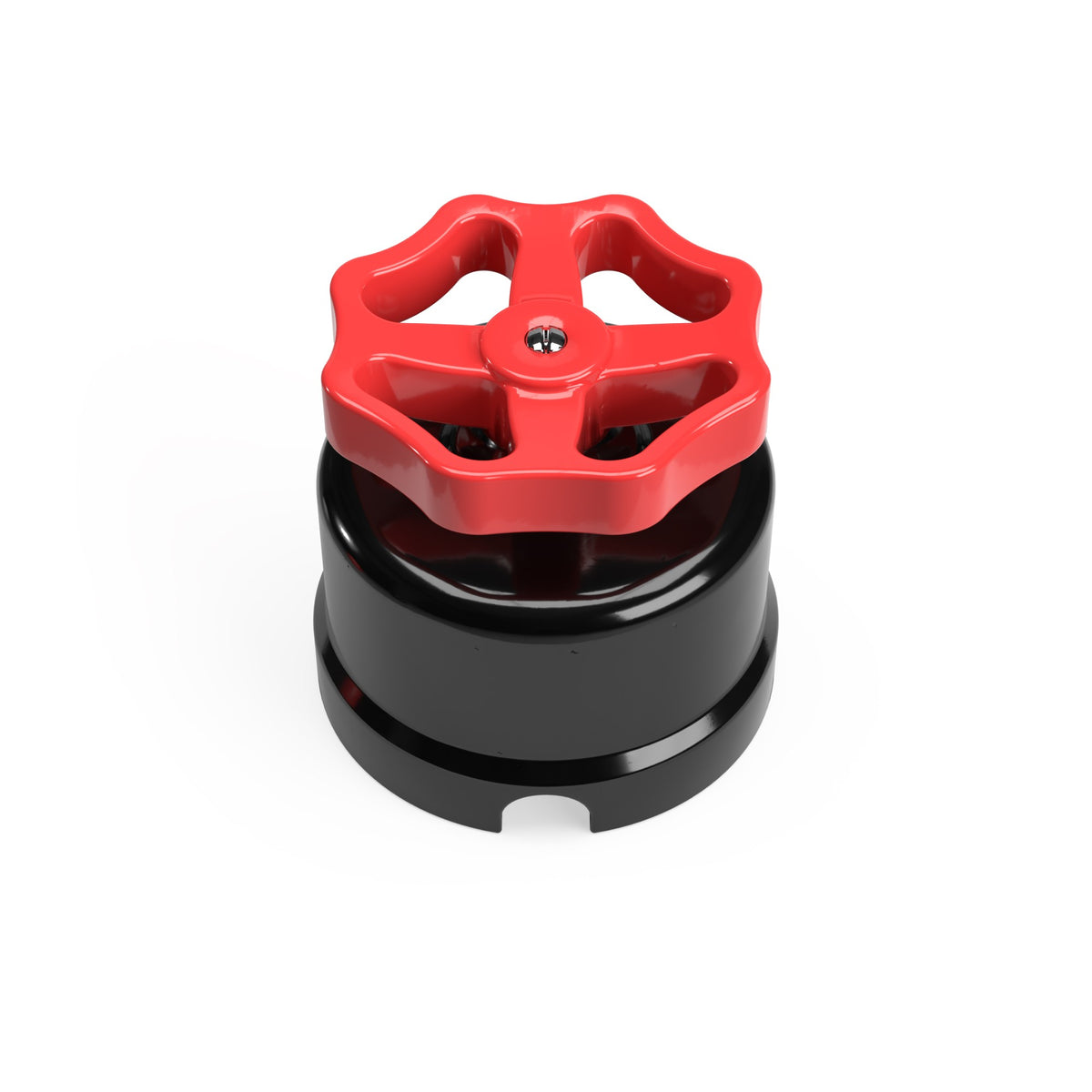 Černý porcelánový spínač s knoflíkem 10AX250V, Ø 66,5 mm