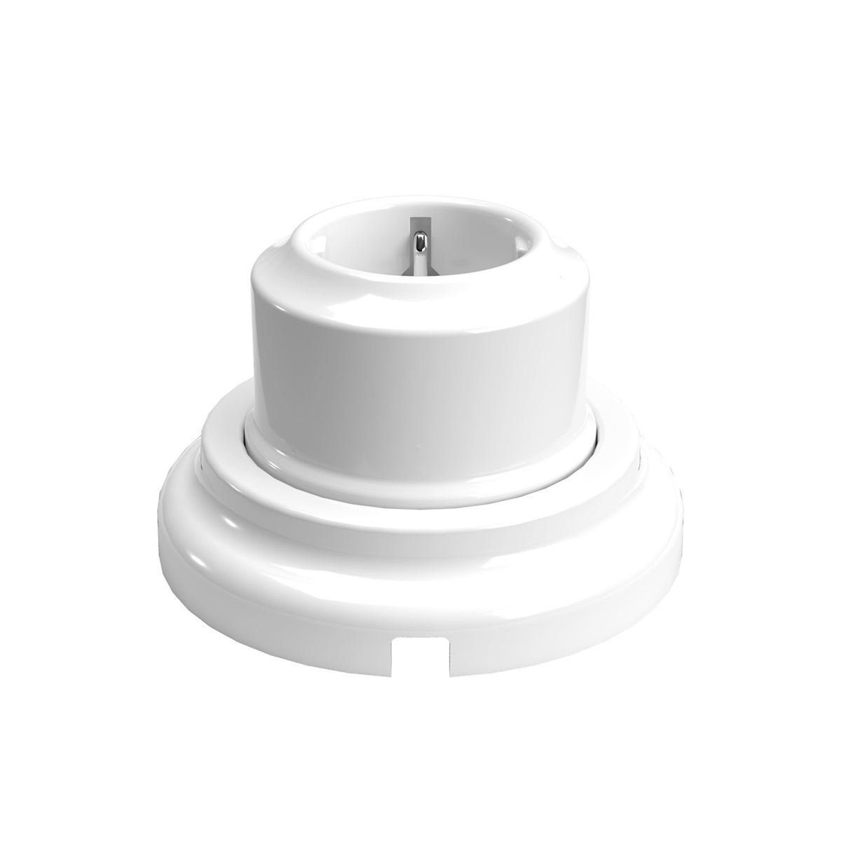 Zásuvkový kit Schuko 2P+T 16A z porcelánu, Ø 65 mm, bílá/černá