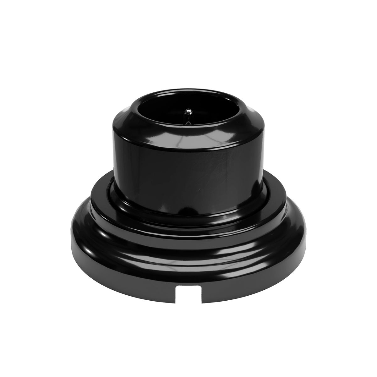 Francouzská stěnová zásuvka 2P+T 16A z porcelánu, Ø 65 mm, bílá/černá