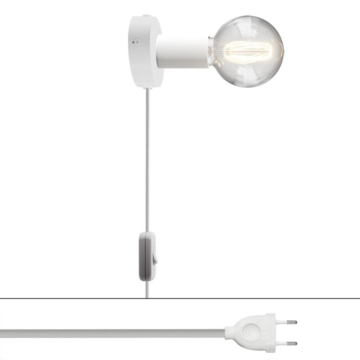Spostaluce, nástěnná kovová lampa E27, max 53 W, 210 cm kabelu