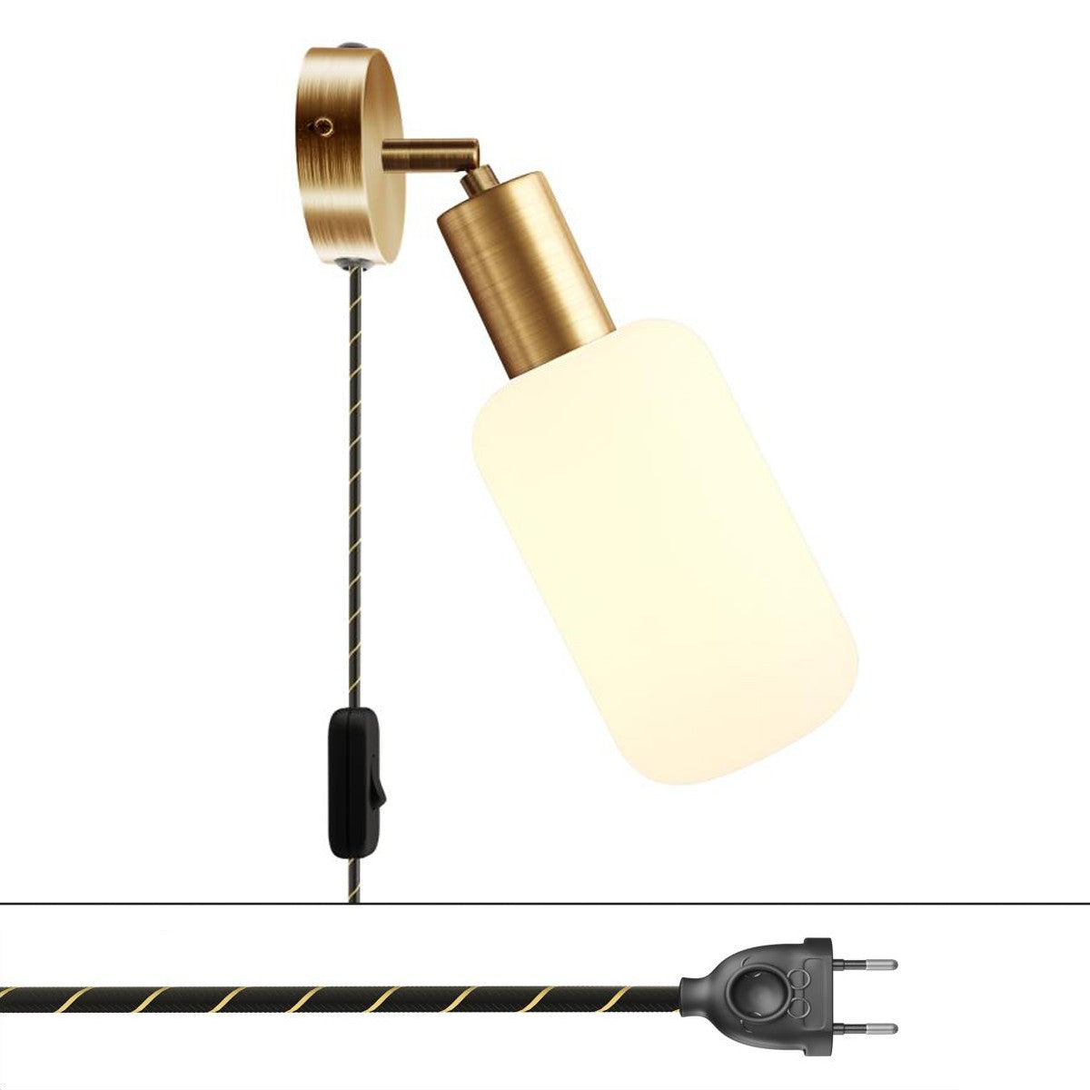 Spostaluce, nástěnná kovová lampa s nastavitelným kloubem, 42W, vyrobeno v Itálii