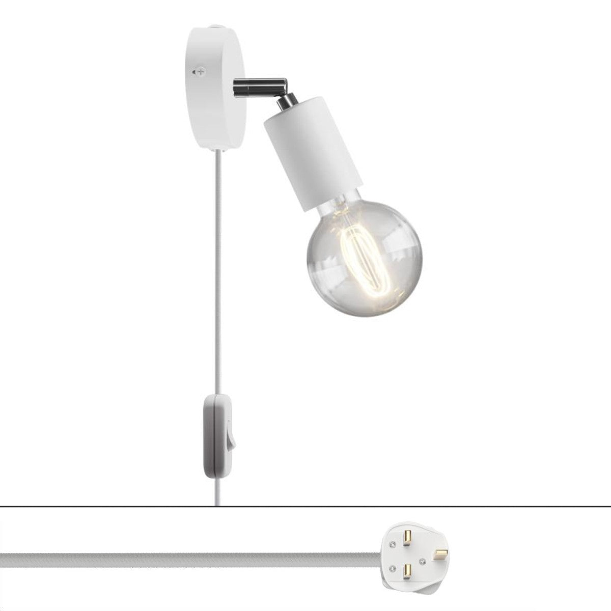 Spostaluce, nástěnná kovová lampa s nastavitelným kloubem, 42W, vyrobeno v Itálii