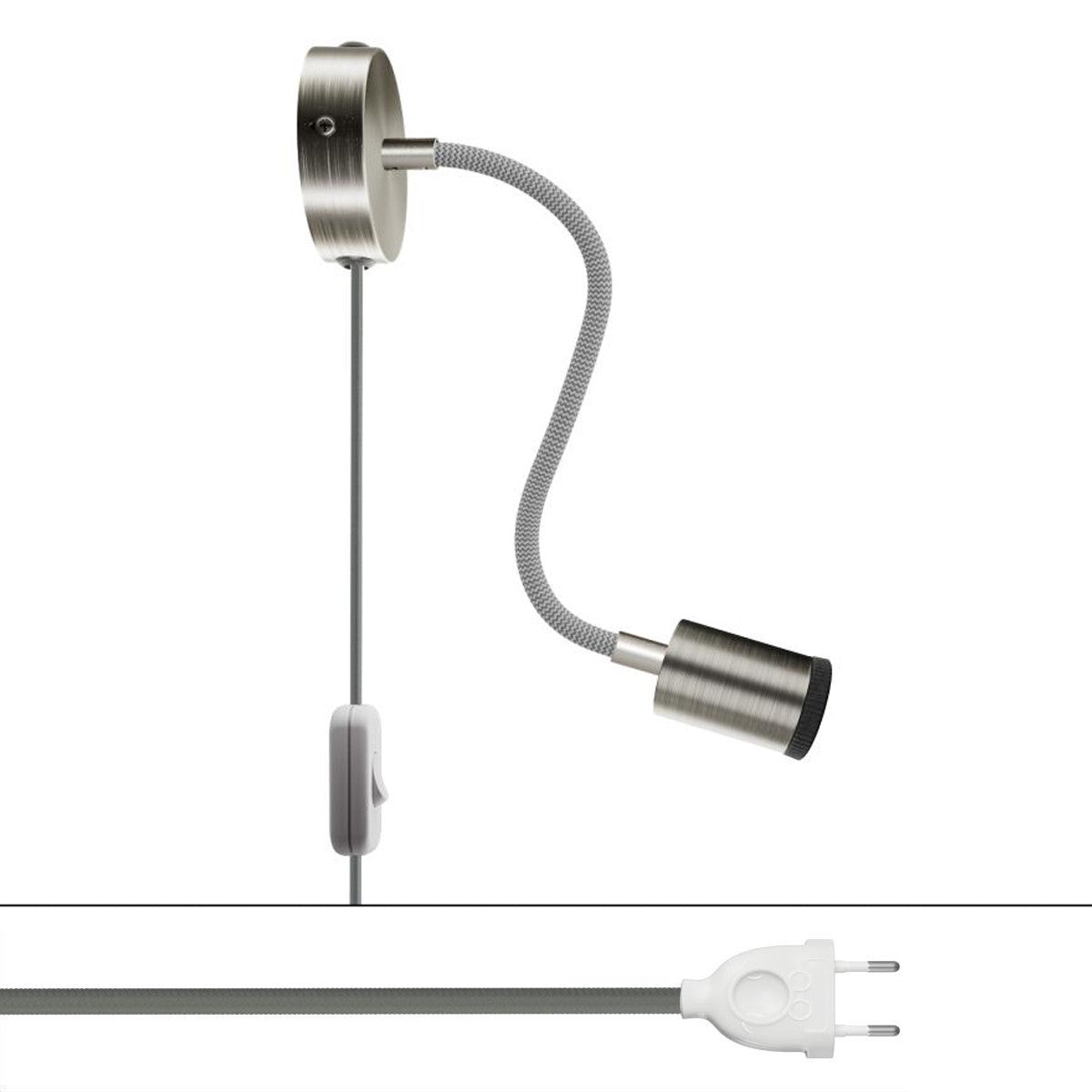 Nastavitelná nástěnná lampa Spostaluce Flex 30 s objímkou GU10, textilním kabelem 210 cm a výkonem 3,2 W