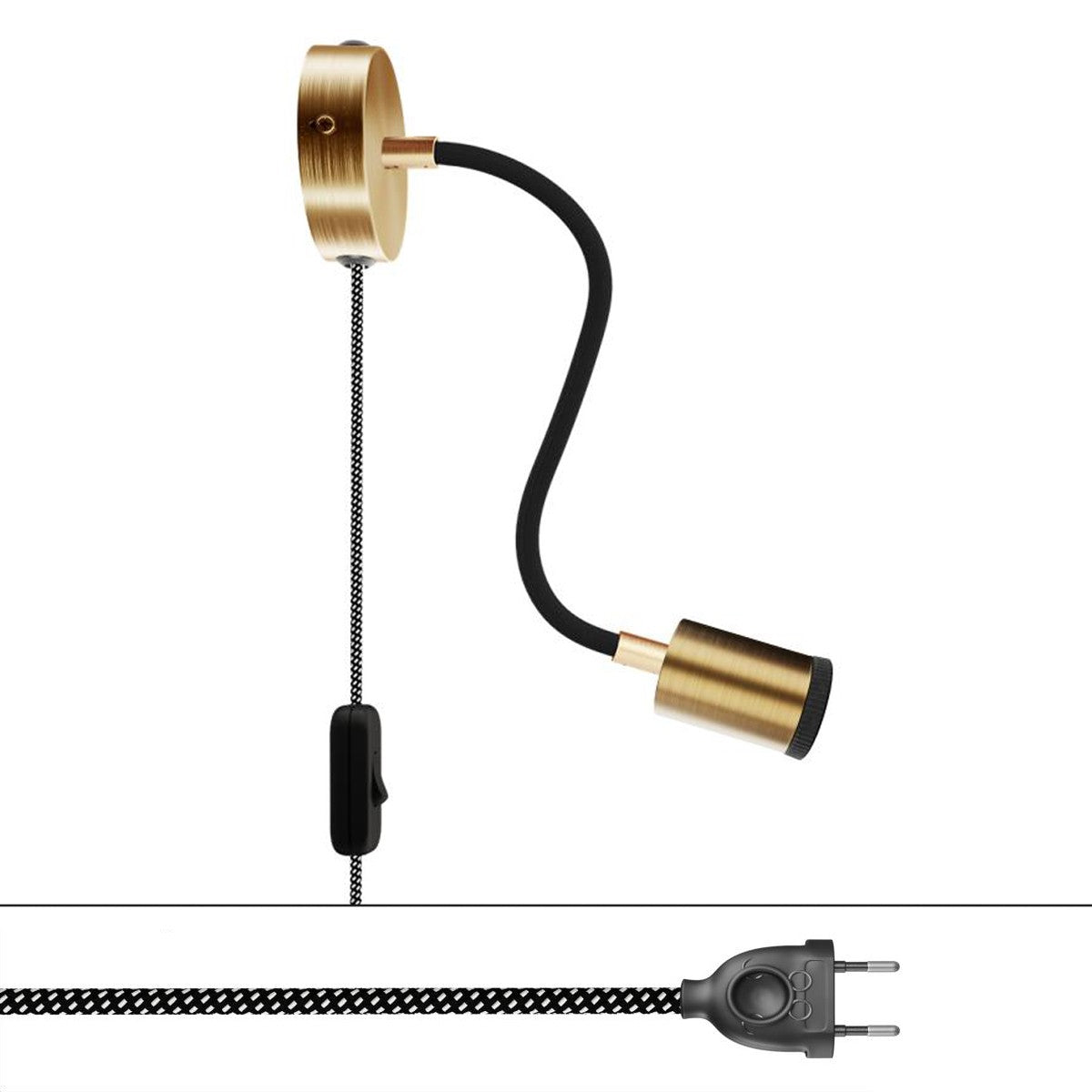 Nastavitelná nástěnná lampa Spostaluce Flex 30 s objímkou GU10, textilním kabelem 210 cm a výkonem 3,2 W