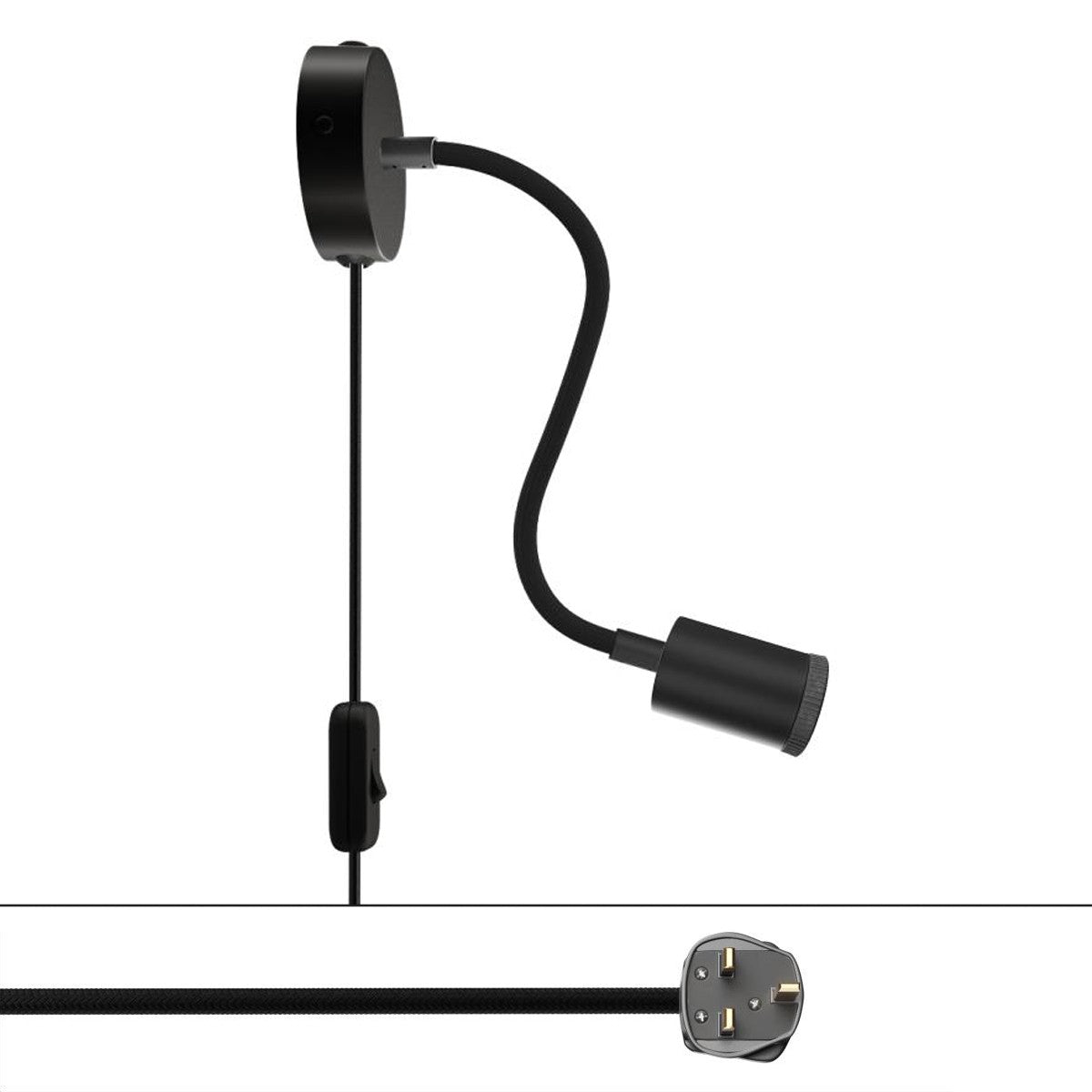 Nastavitelná nástěnná lampa Spostaluce Flex 30 s objímkou GU10, textilním kabelem 210 cm a výkonem 3,2 W