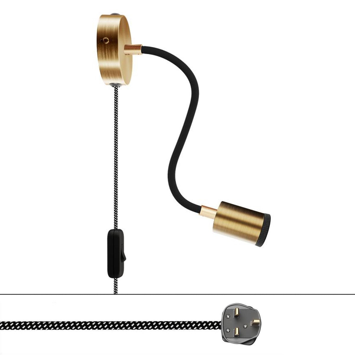 Nastavitelná nástěnná lampa Spostaluce Flex 30 s objímkou GU10, textilním kabelem 210 cm a výkonem 3,2 W