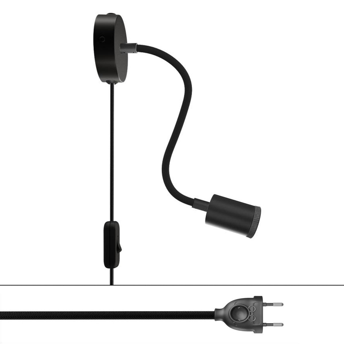 Nastavitelná nástěnná lampa Spostaluce Flex 30 s objímkou GU10, textilním kabelem 210 cm a výkonem 3,2 W