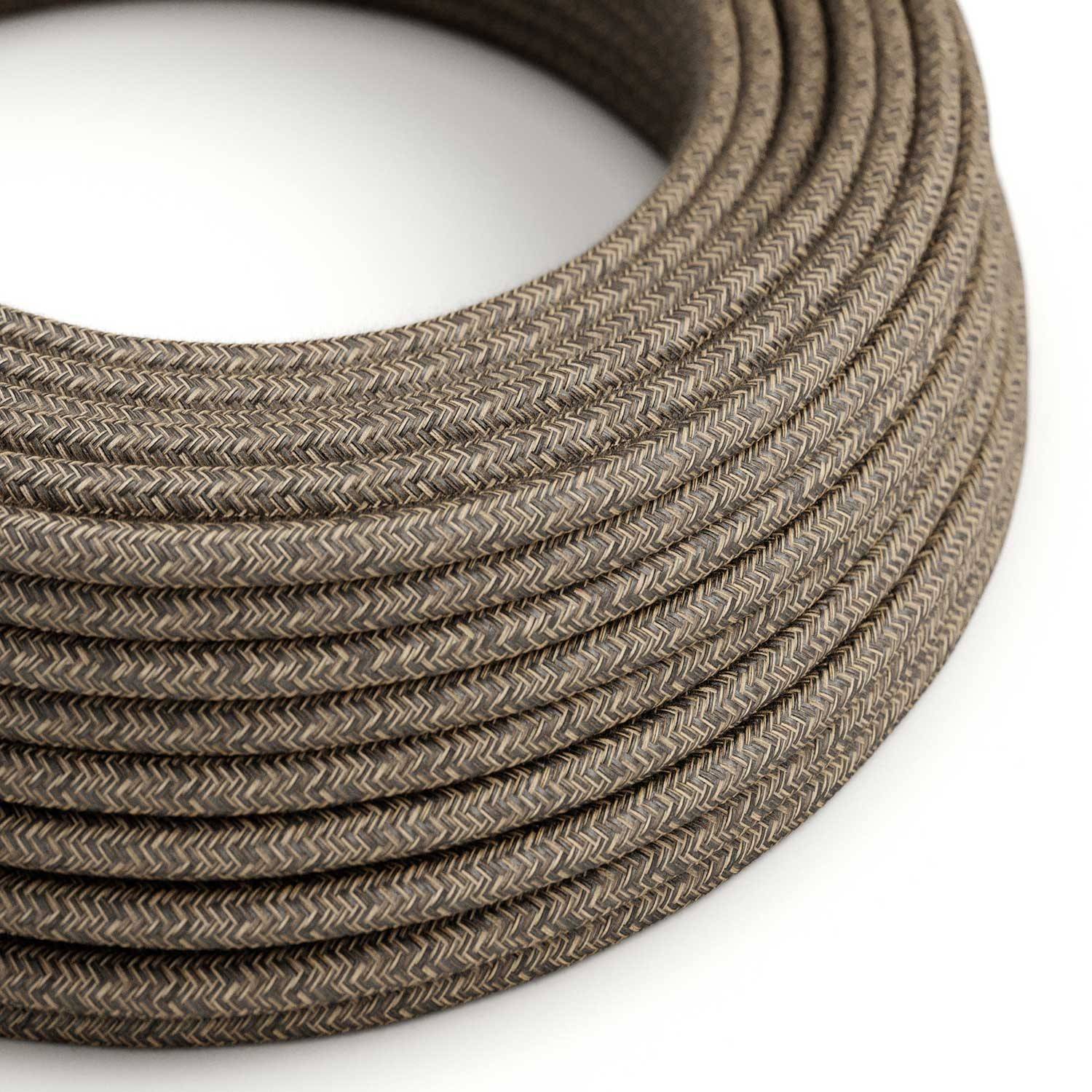 Kulatý UV odolný elektrický kabel 2x1,00 mm, přírodní hnědý SN04, průměr 7,6 mm pro venkovní použití