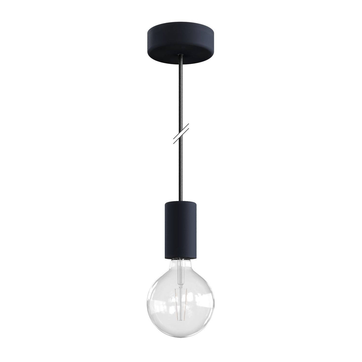 EIVA ELEGANT - Voděodolná závěsná lampa IP65 s 150 cm neoprenovým kabelem a silikonovým baldachýnem
