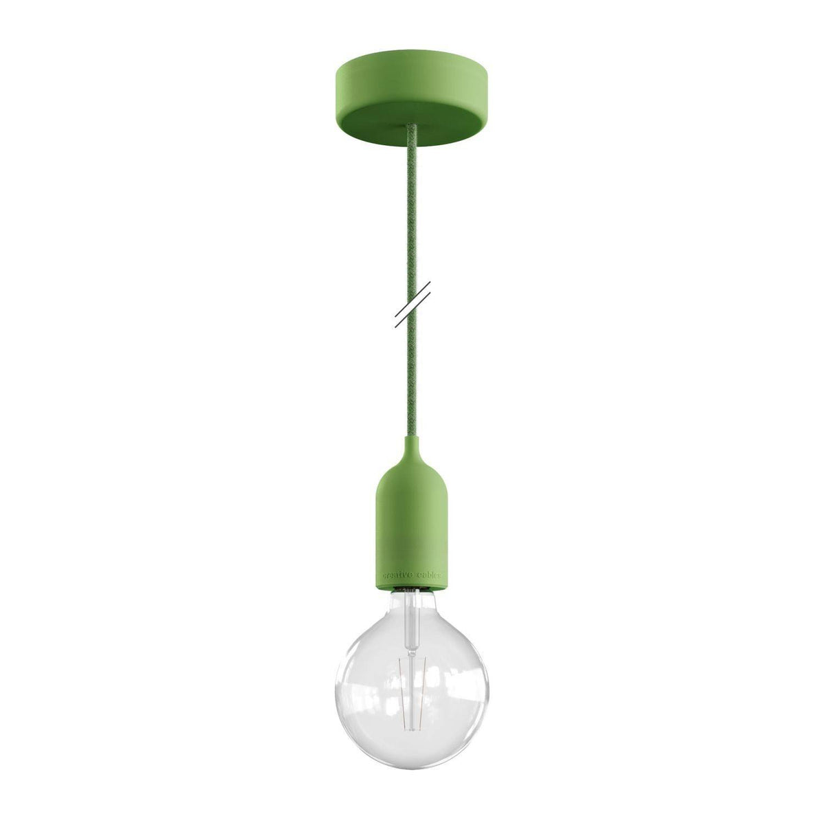 EIVA PASTEL - Voděodolná závěsná lampa IP65 s 150 cm textilním kabelem a silikonovým baldachýnem