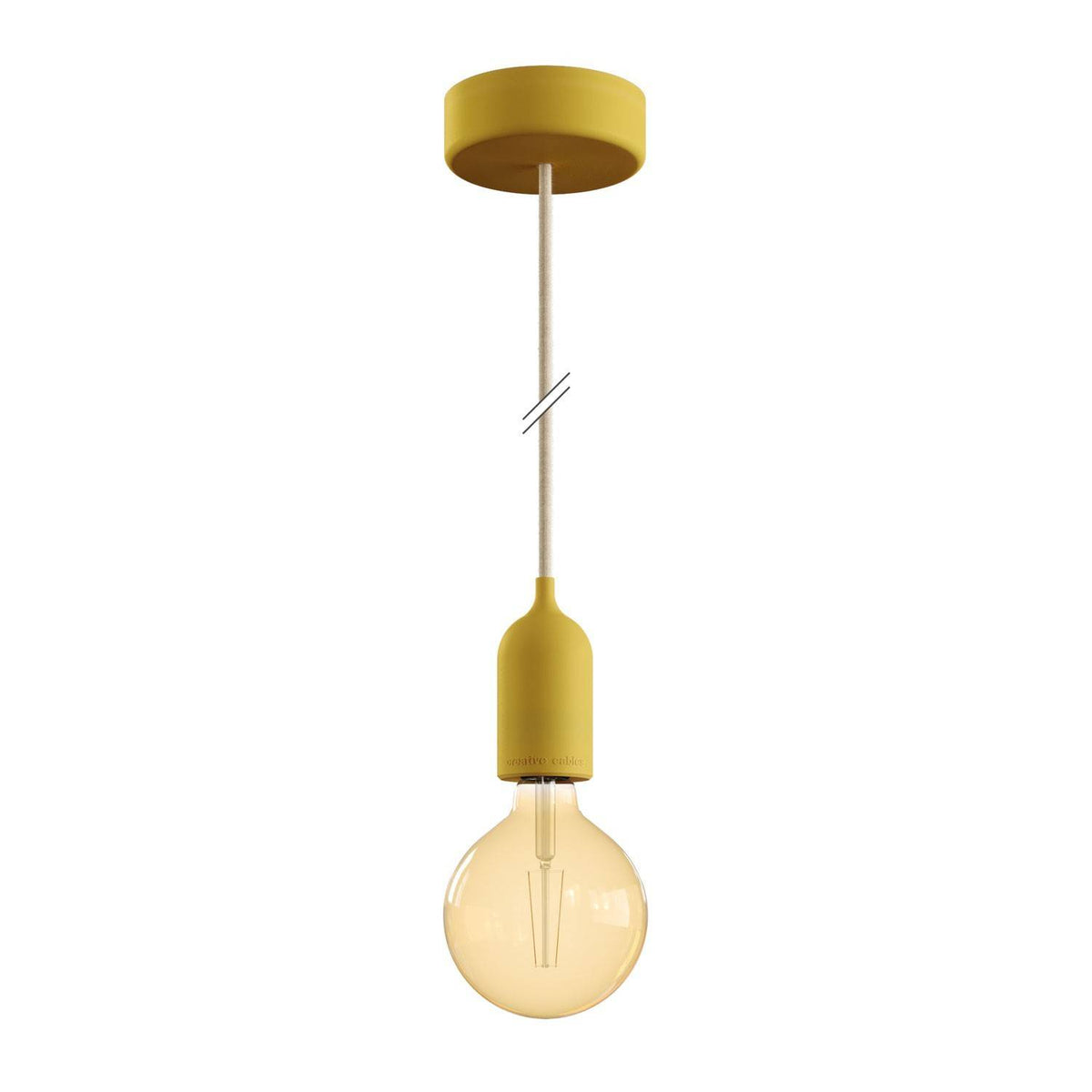 EIVA PASTEL - Voděodolná závěsná lampa IP65 s 150 cm textilním kabelem a silikonovým baldachýnem