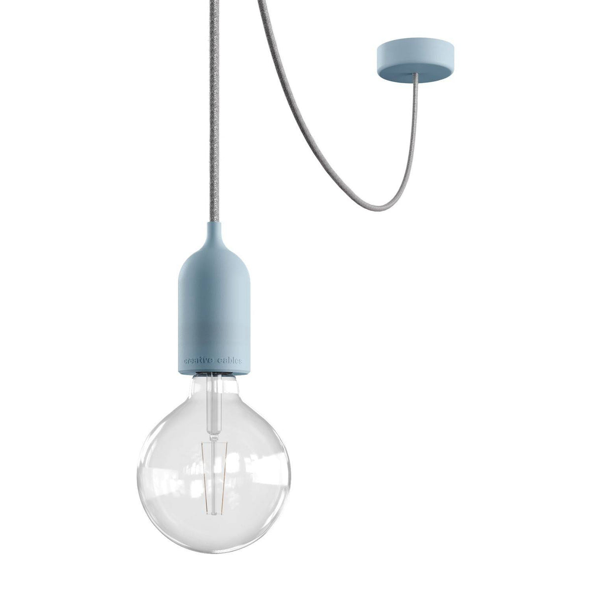 EIVA PASTEL Závěsná lampa IP65 s 500 cm neoprenovým kabelem a silikonovým baldachýnem