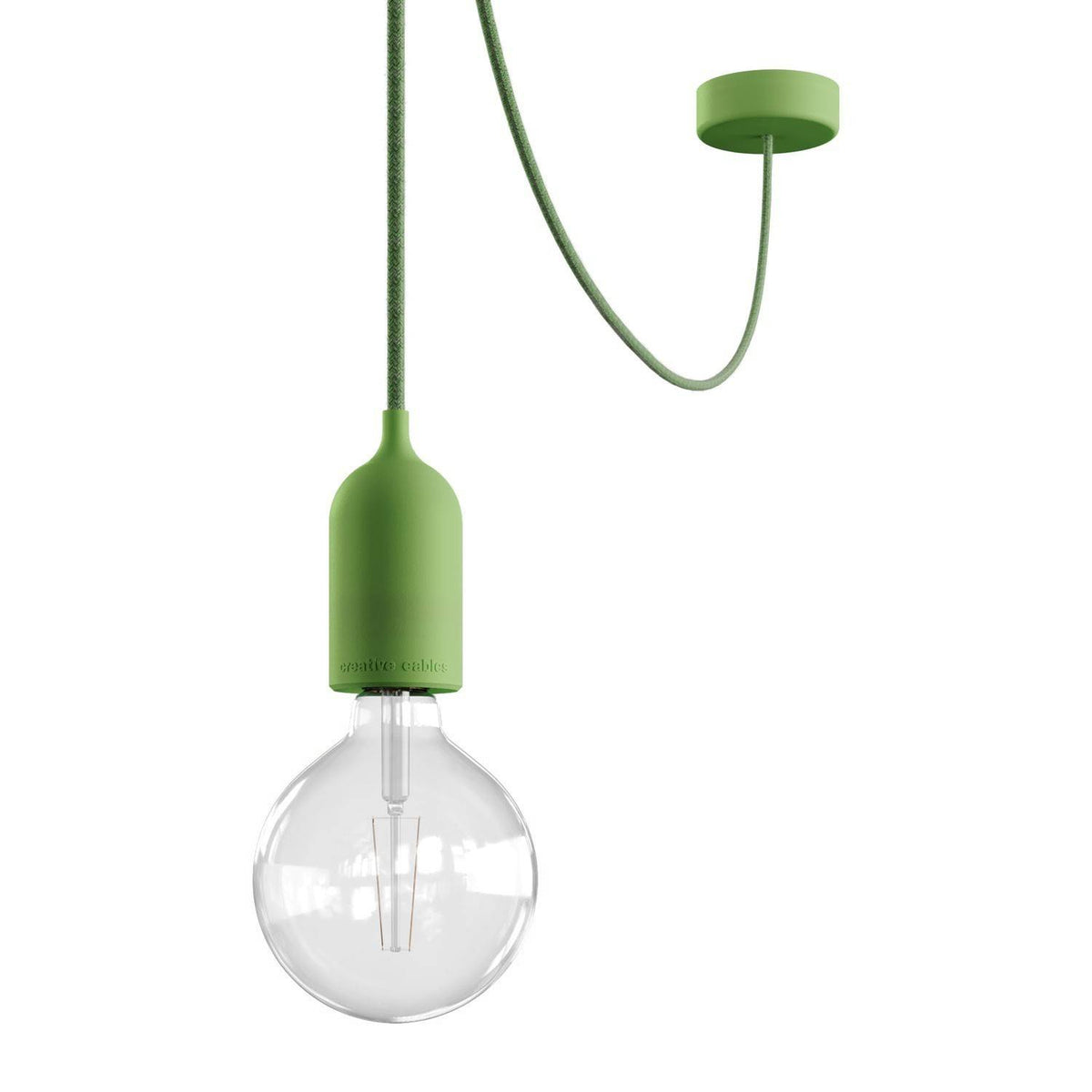 EIVA PASTEL Závěsná lampa IP65 s 500 cm neoprenovým kabelem a silikonovým baldachýnem