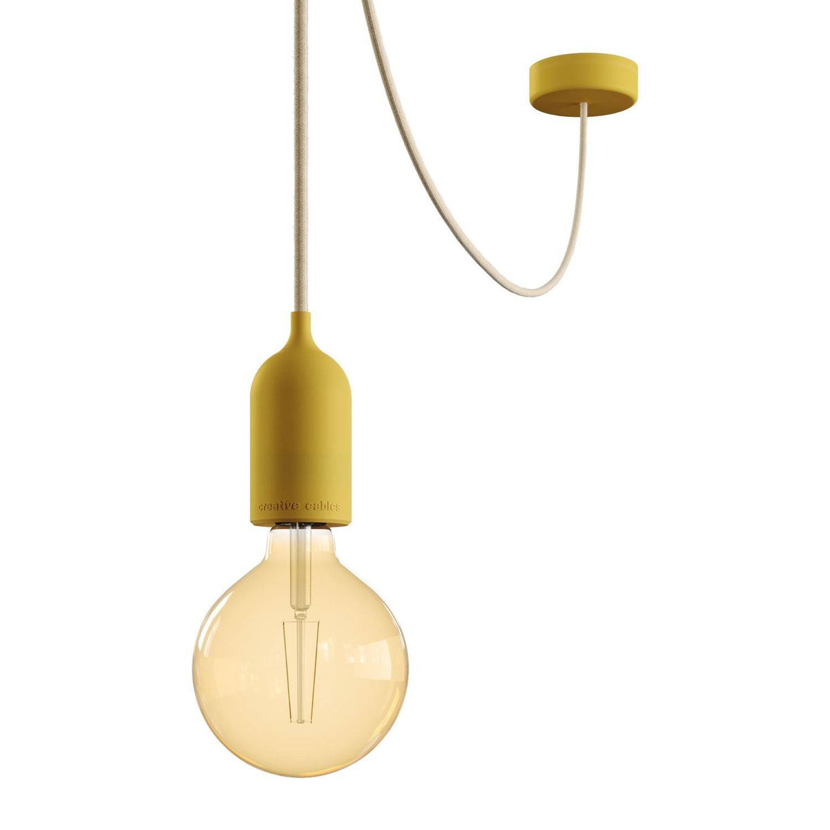 EIVA PASTEL Závěsná lampa IP65 s 500 cm neoprenovým kabelem a silikonovým baldachýnem