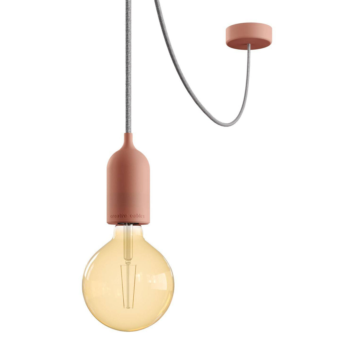 EIVA PASTEL Závěsná lampa IP65 s 500 cm neoprenovým kabelem a silikonovým baldachýnem