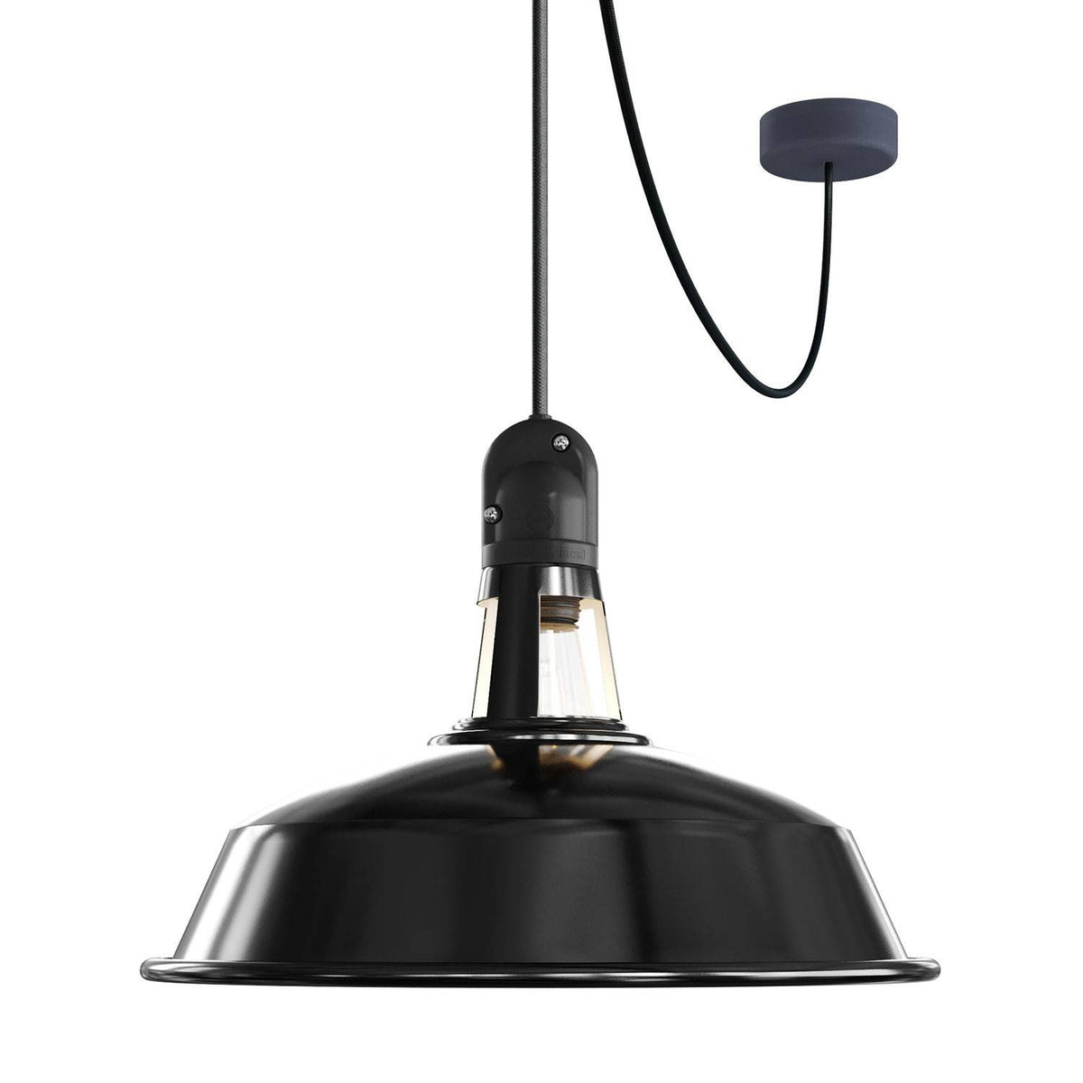 EIVA Závěsná lampa IP65 s jemným silikonovým baldachýnem a 500 cm neoprenovým kabelem