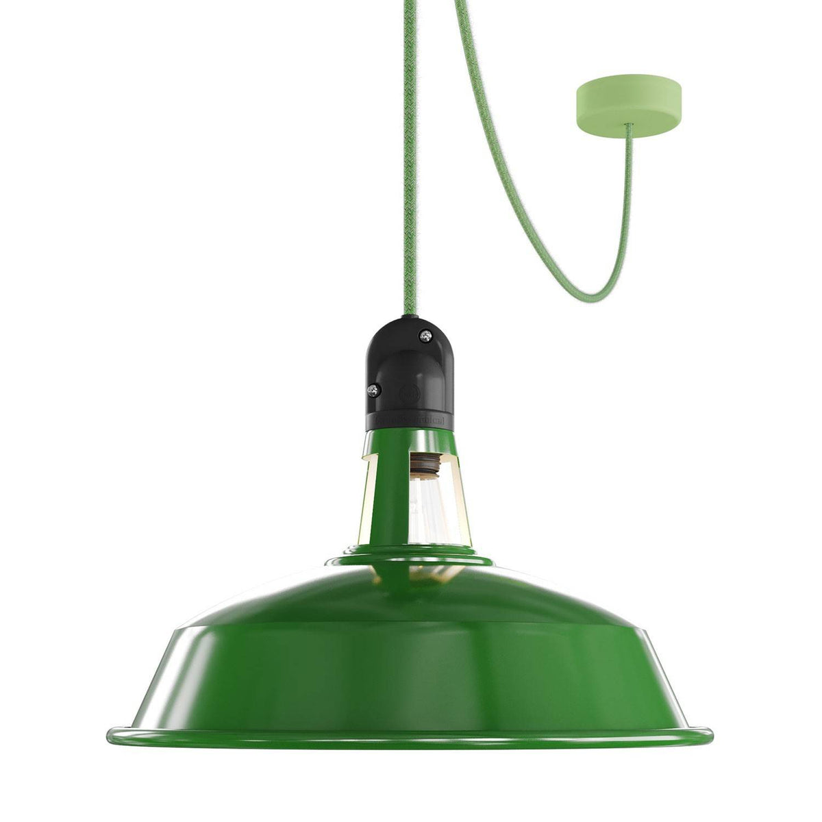EIVA Závěsná lampa IP65 s jemným silikonovým baldachýnem a 500 cm neoprenovým kabelem