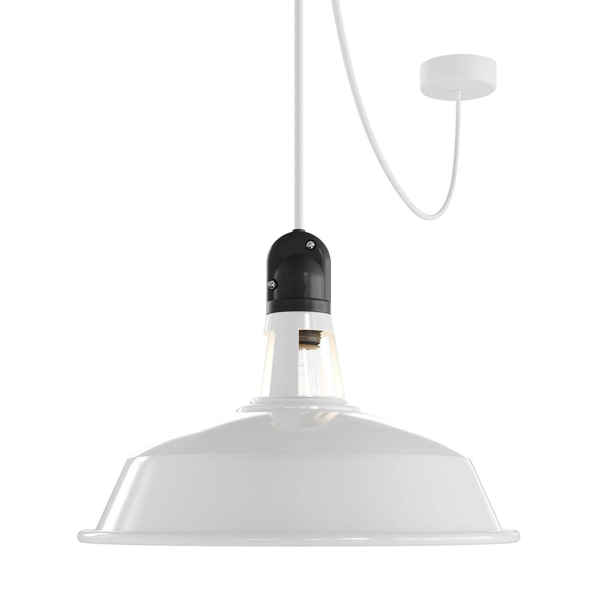 EIVA Závěsná lampa IP65 s jemným silikonovým baldachýnem a 500 cm neoprenovým kabelem